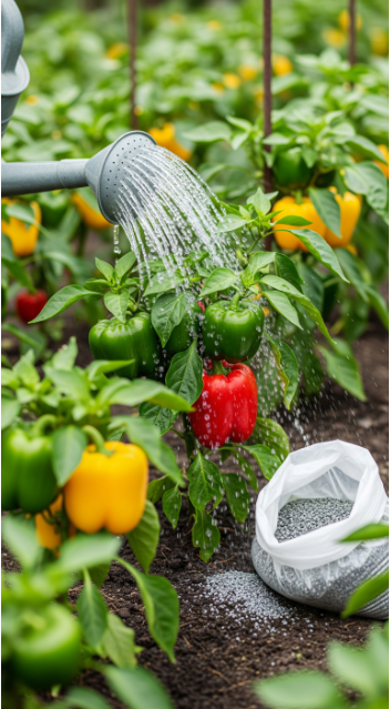 Watering and Fertilizing Bell Peppers