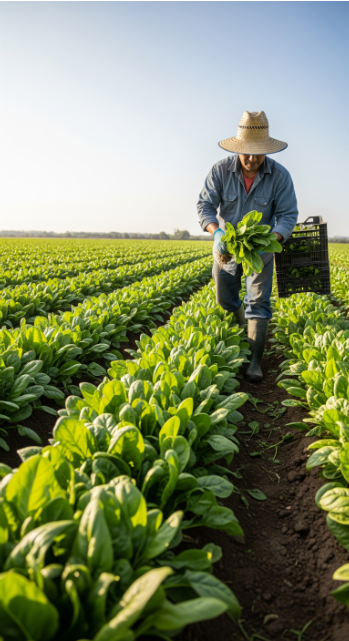 Harvesting Spinach